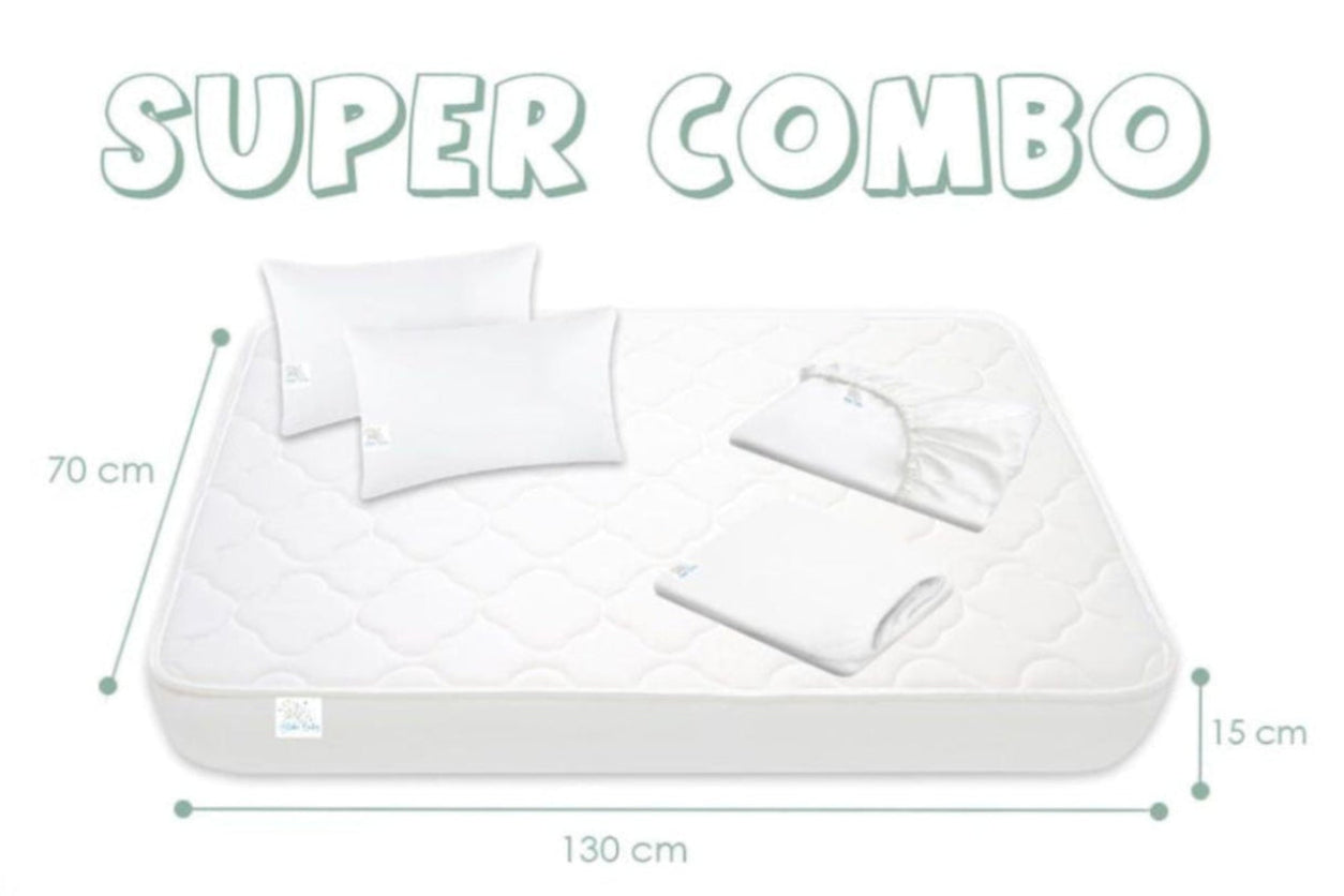 ⭐Combo Cuna 130x70x15 Aloha Baby – Todo lo que tu bebé necesita en un solo paquete + Almohadas de Regalo